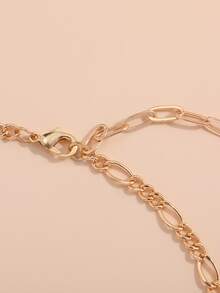 1 件简约几何链项链，适合日常佩戴 - 金黃色 - 查看 4