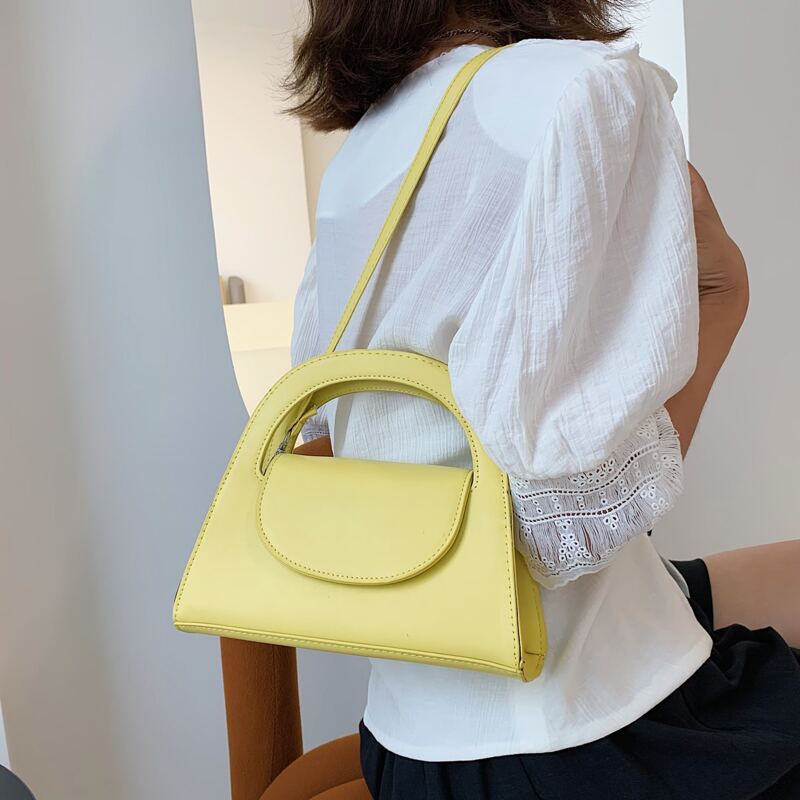

Minimalist Flap Satchel Bag, Yellow