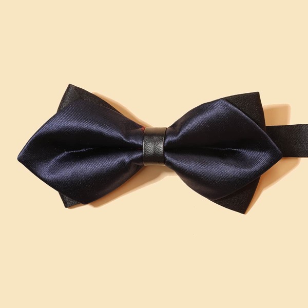 

Men Solid Bow Tie, Navy blue