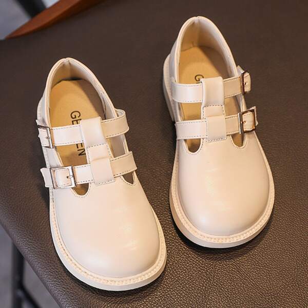 

Toddler Girls Buckle Decor Flats, Beige