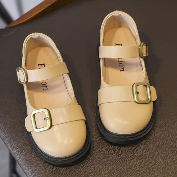 

Toddler Girls Buckle Decor Flats, Apricot