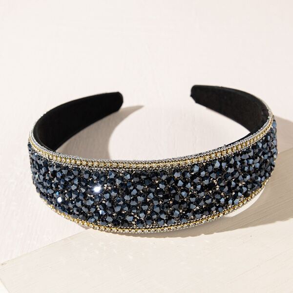 

Rhinestone Decor Headband, Navy blue