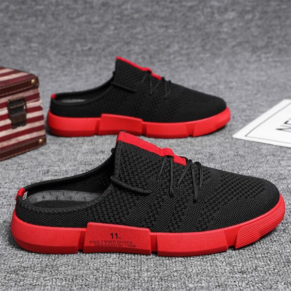 

Men Letter Graphic Knit Detail Sneakers, Black