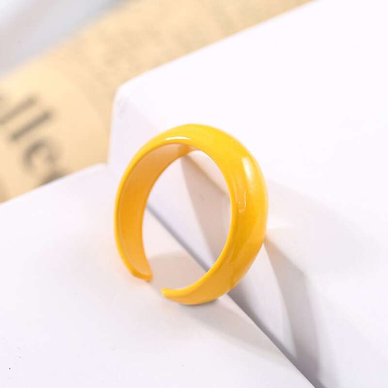 

1pc Simple Cuff Ring, Yellow