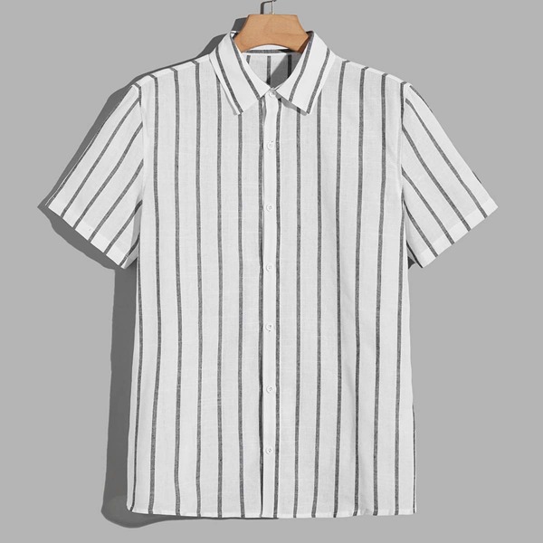

Men Striped Print Shirt, White