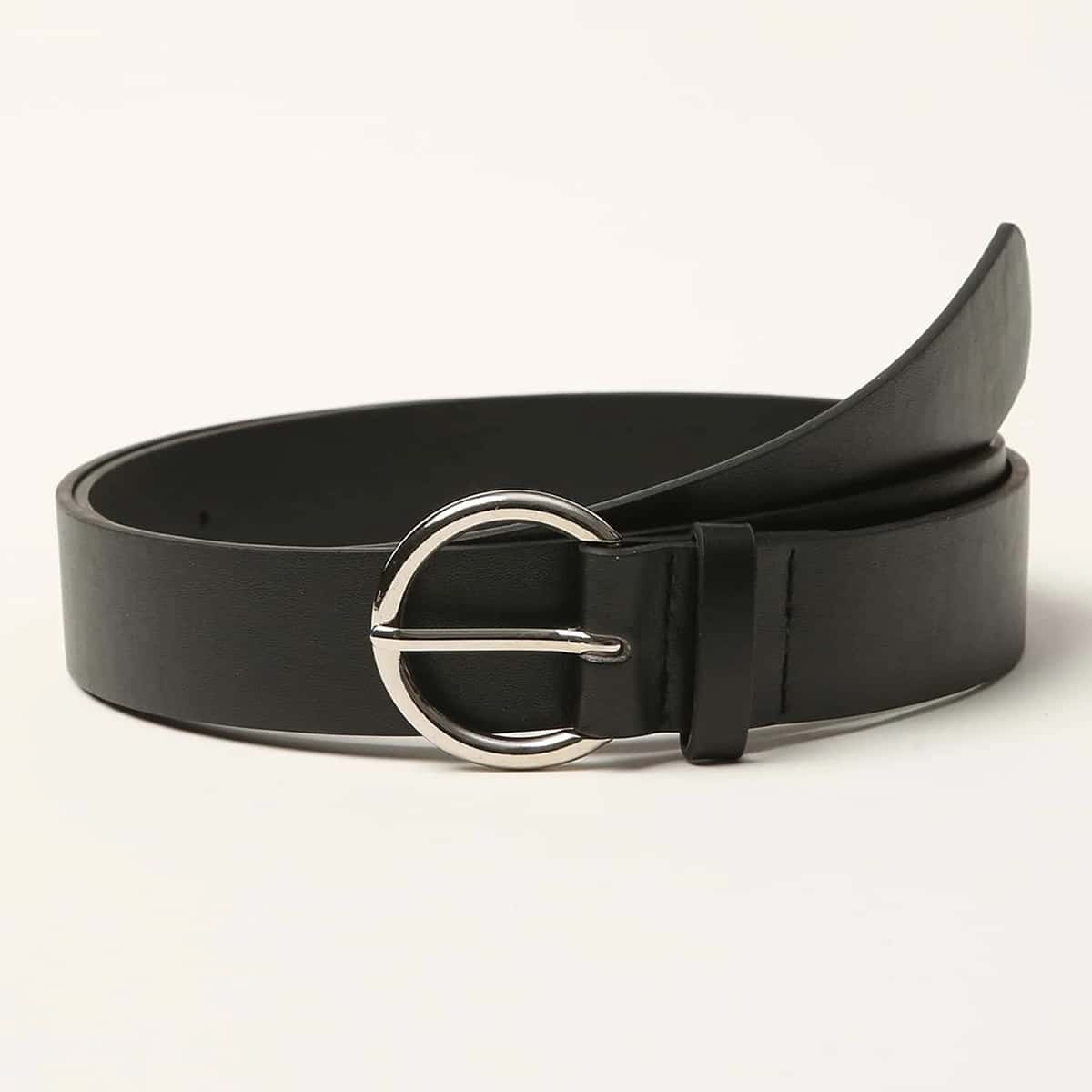 

Geo Design Buckle Belt, Black