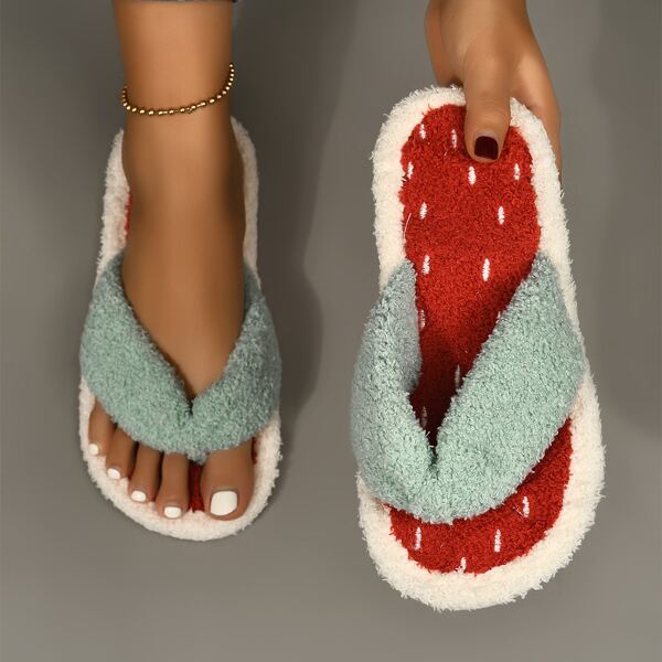 

Fluffy Novelty Flip-Flops, Multicolor