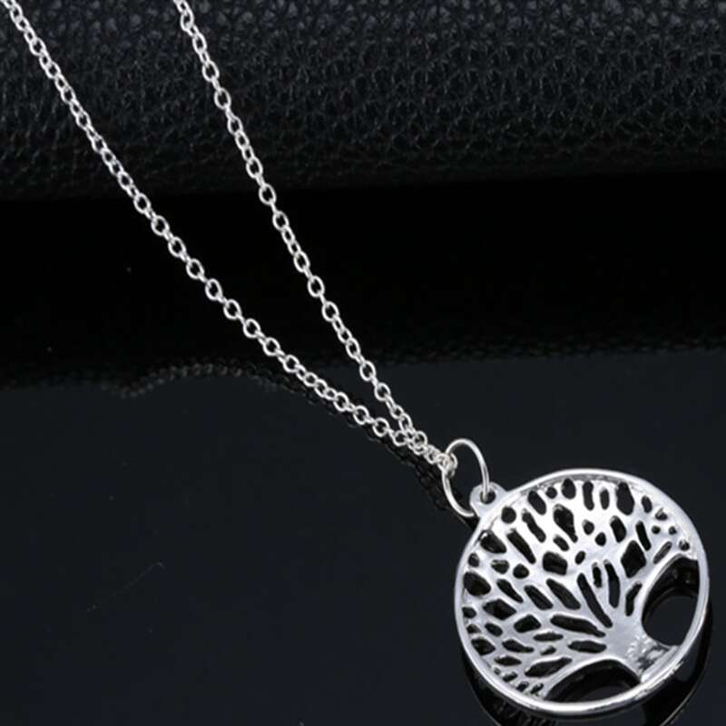 

Tree Pendant Chain Necklace, Silver