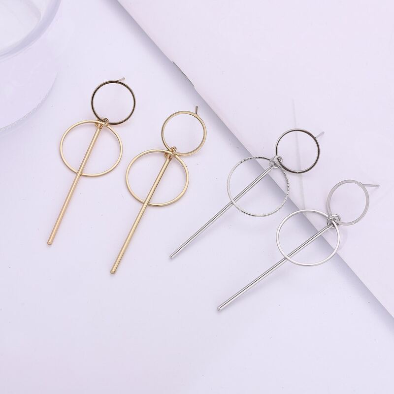 

4pcs Minimalist Drop Earrings, Multicolor