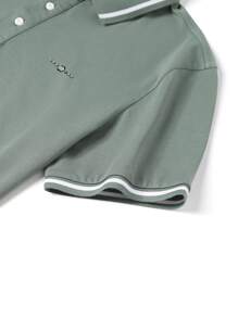 Manfinity Men Contrast Trim Polo Shirt - Mint Green - View 4