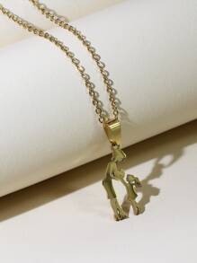 1 Máy Tính Thép Không Gỉ Chất Lượng Cao Hoạt Hình Hình Mặt Dây Chuyền Vòng Cổ, Lý Tưởng Cho Phụ Nữ Là Ngày Của Mẹ Hoặc Đeo Hàng Ngày - Vàng - Xem 2