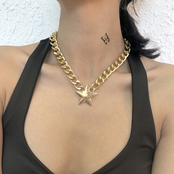 

Star Charm Chain Necklace, Gold