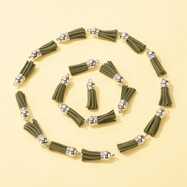 

20pcs Tassel DIY Pendant, Green