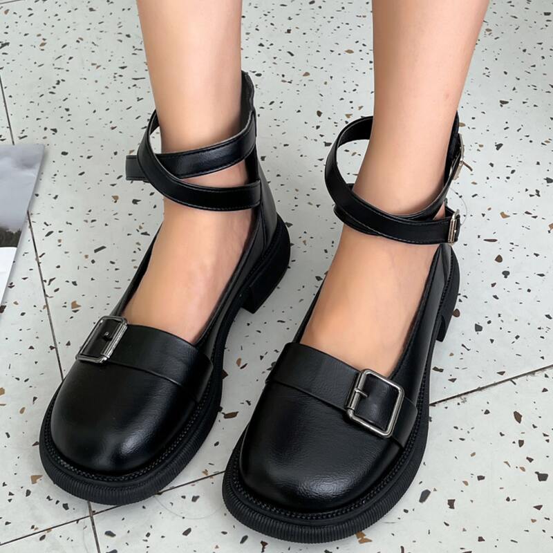 

Minimalist Strappy Mary Janes, Black