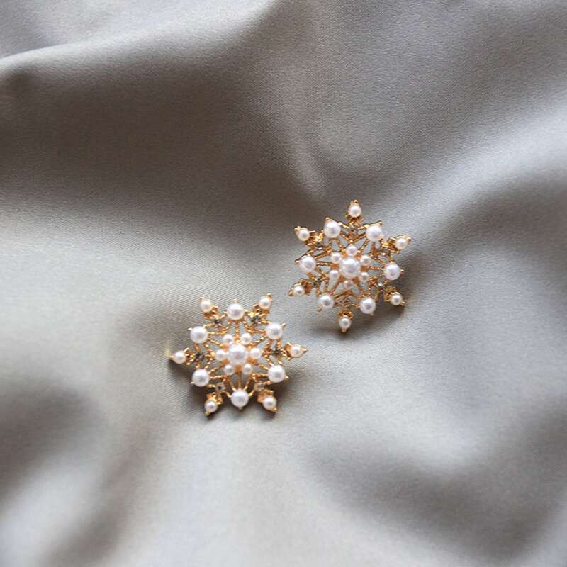 

Faux Pearl Decor Earrings, Gold