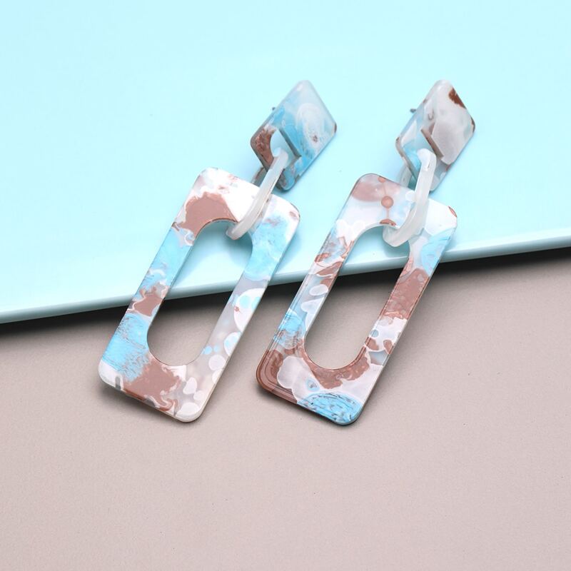 

Geo Drop Earrings, Multicolor