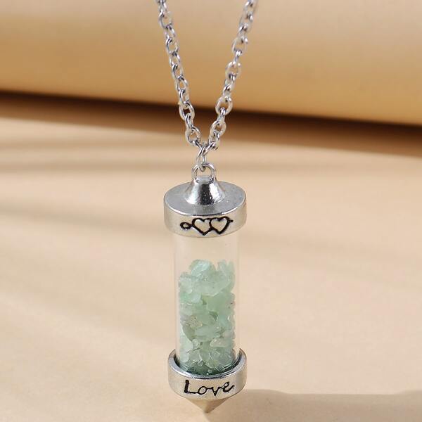 

Stone In The Bottle Charm Necklace, Green