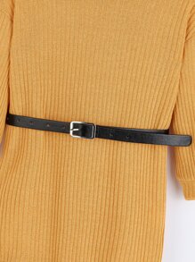 小女童高領落肩袖不附腰帶連衣裙 - 薑色 - 查看 4