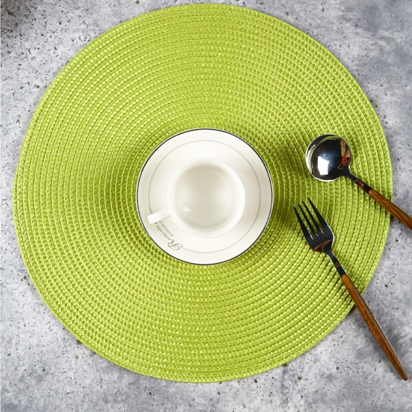 

1pc Plain Round Placemat, Green