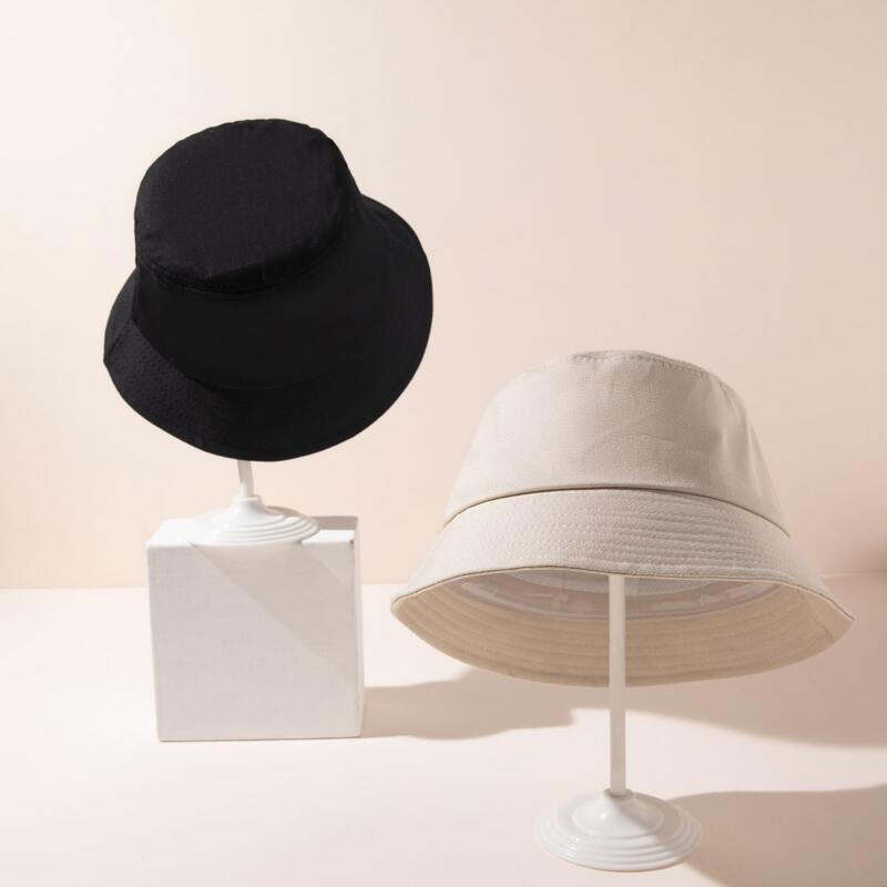 

2pcs Simple Bucket Hat, Multicolor