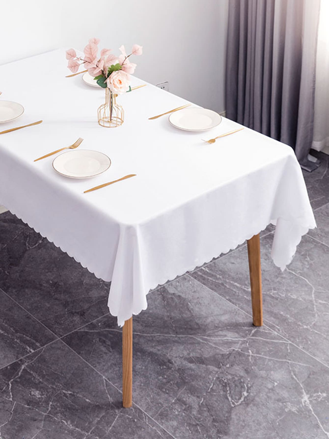 素色桌布 - 白色 - 查看 1