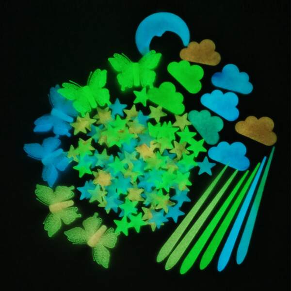 

100pcs Glow Sticker, Multicolor