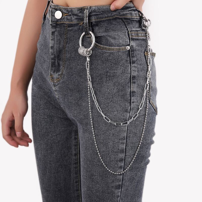 

Guys Layered Pant Chain, Silver