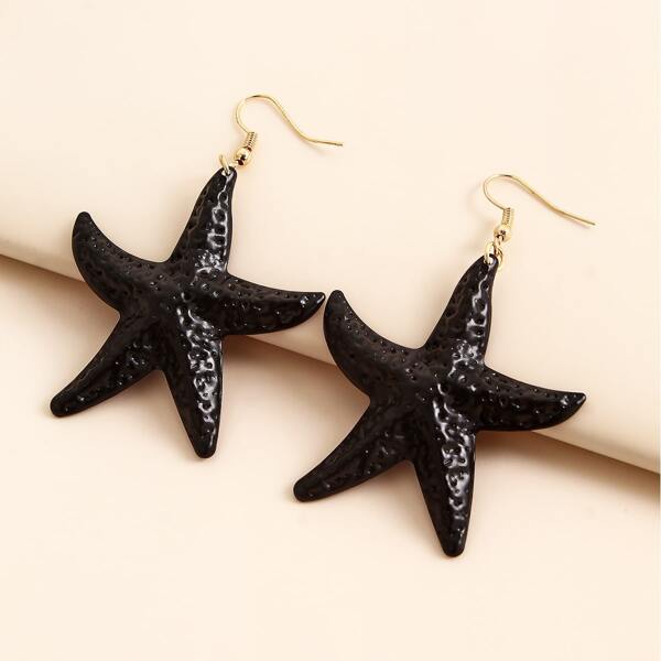 

Starfish Drop Earrings, Black