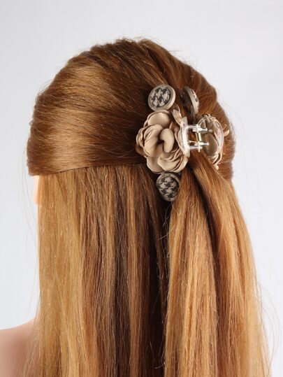 Flower Decor Hair Claw