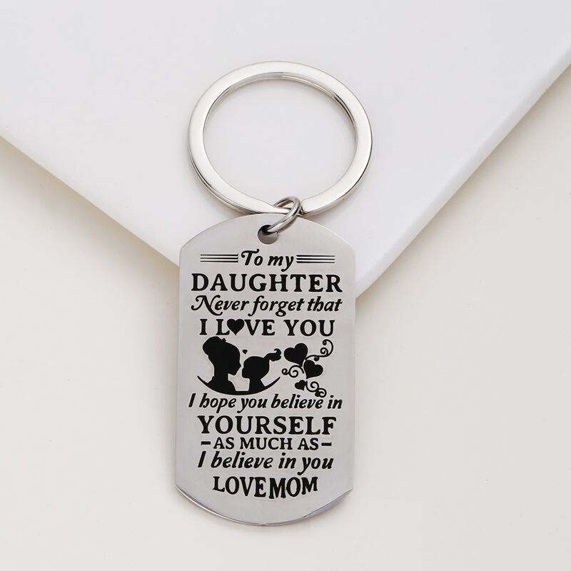 

Letter Graphic Keychain, Silver