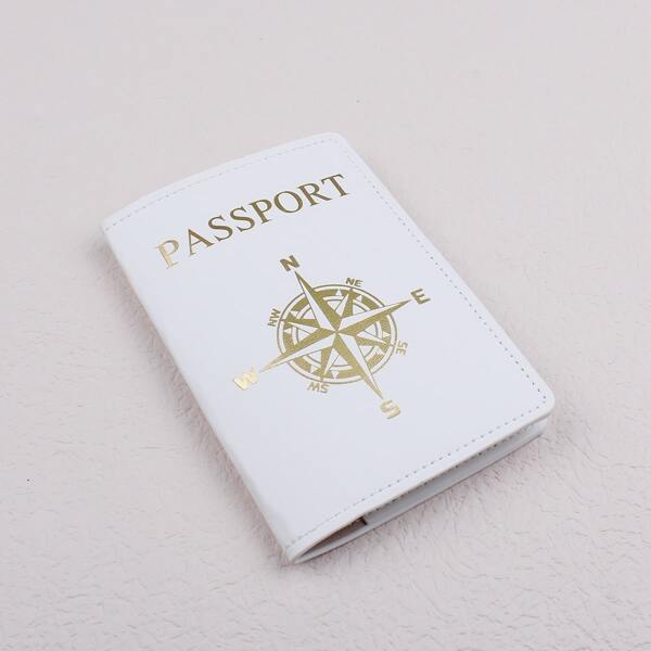 

Letter Graphic Passport Case, White