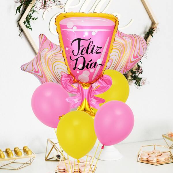 

7pcs Wineglass Decorative Balloon Set, Multicolor