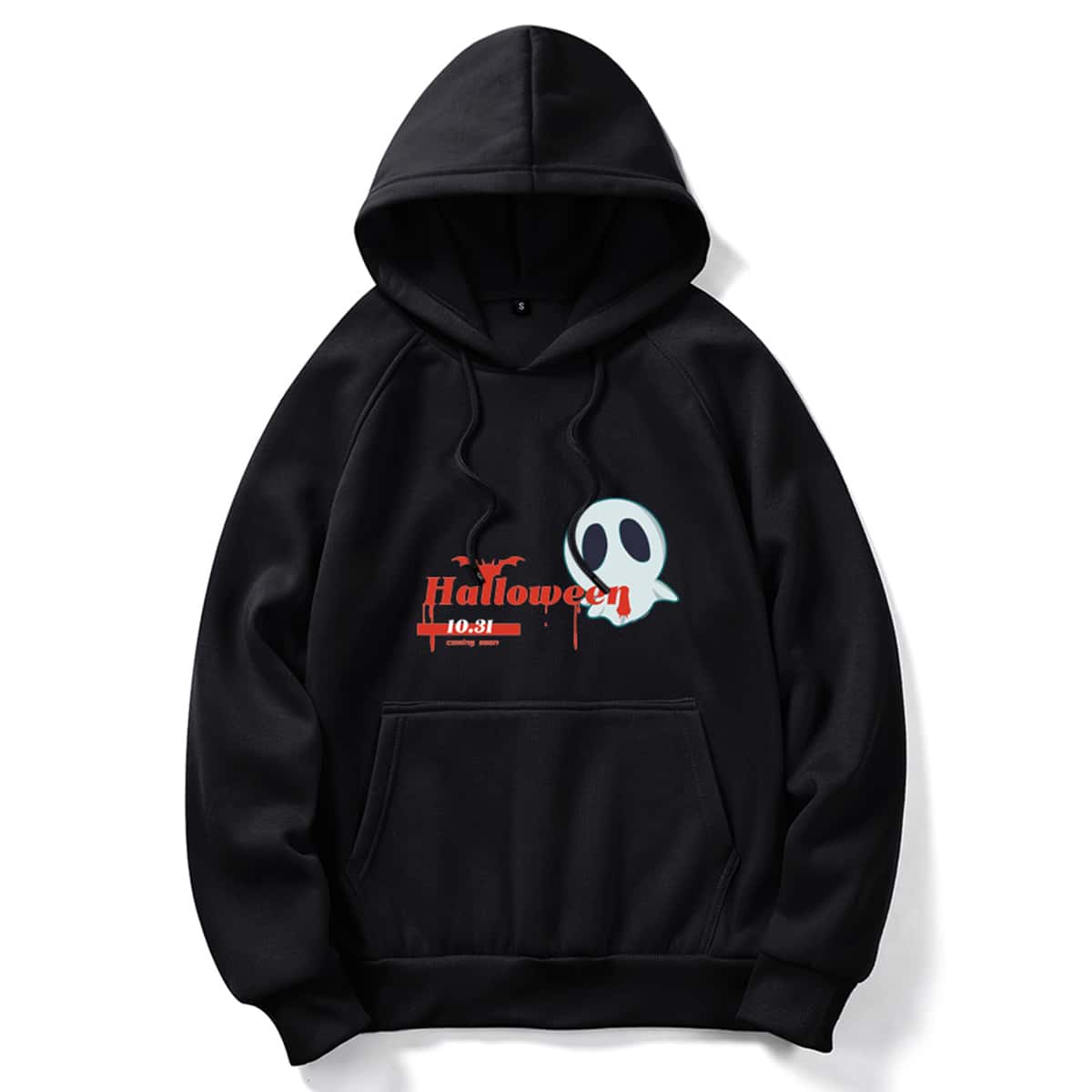 

Guys Letter Graphic Drawstring Hoodie, Black