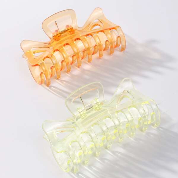 

2pcs Large Hair Claw, Multicolor