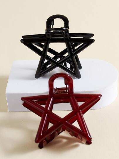 2pcs Acrylic Hair Claw For Everyday Styling Suitable For Campus Dating Vacation Daily Travel Casual Claw Clips Hair Clips Hair Jaw Clip Hair Clamps Hair Clutch Hair Catcher Clip, School Stuff, College Fall Winter Hair Accessories For Women