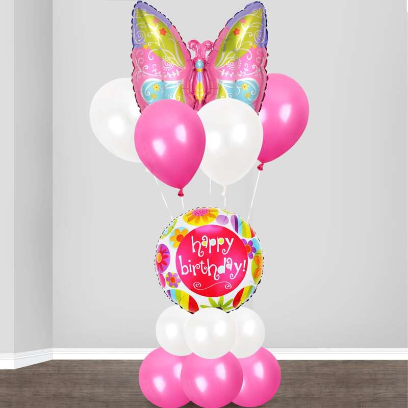 

15pcs Flower Butterfly Decoration Balloon Set, Multicolor