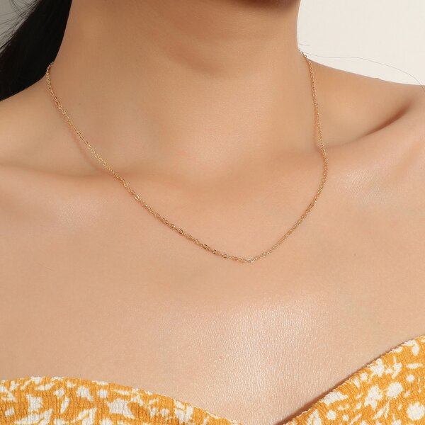 

1pc Minimalist Necklace, Gold