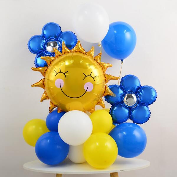 

20pcs Flower Decoration Balloon Set, Multicolor