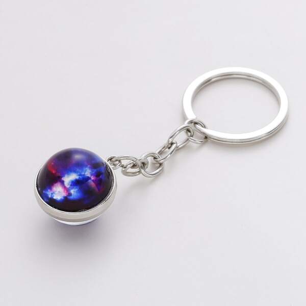 

Round Charm Keychain, Multicolor