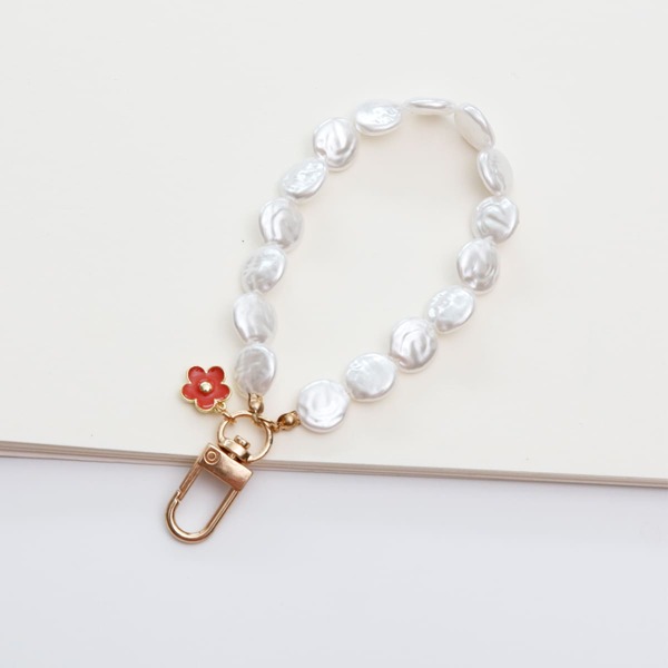 

Flower & Faux Pearl Decor Keychain, Multicolor