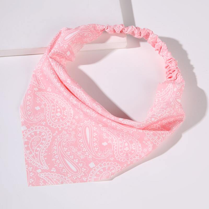 

Paisley Print Hair Band, Pink