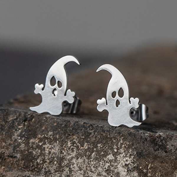 

Halloween Ghost Stud Earrings, Silver