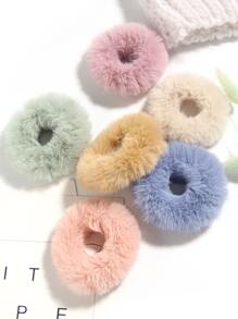 6pcs Solid Fuzzy Scrunchie - Multicolor - View 3