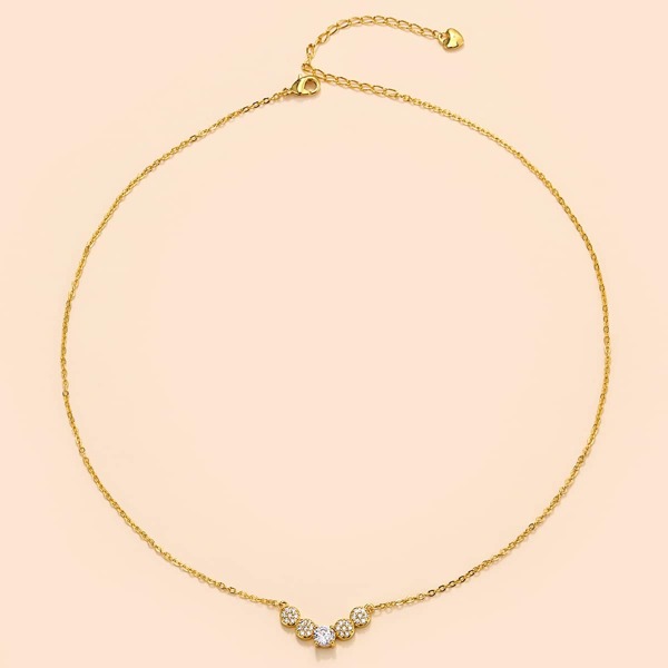 

Zircon Decor Necklace, Gold