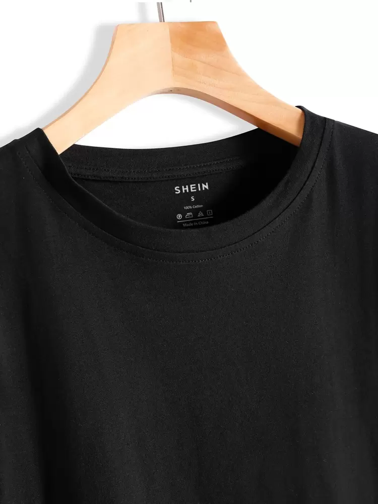 Solid Crew Neck Basic Tee