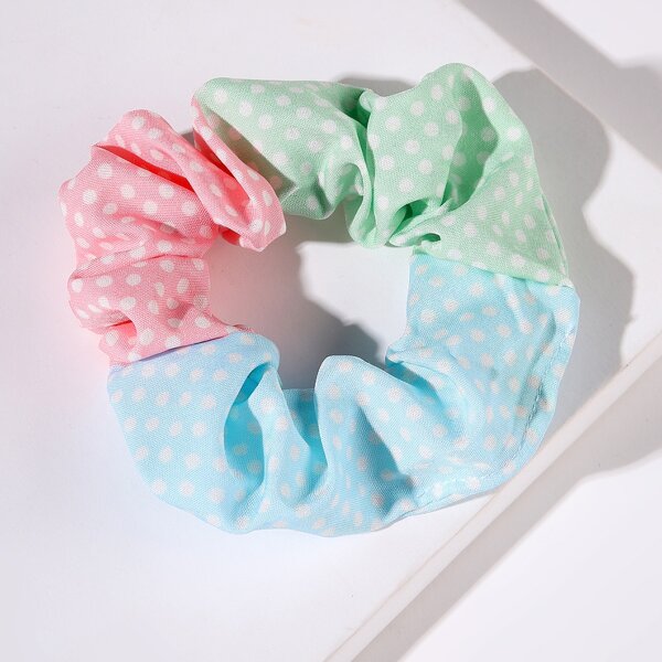 

Polka Dot Color Block Scrunchie, Multicolor