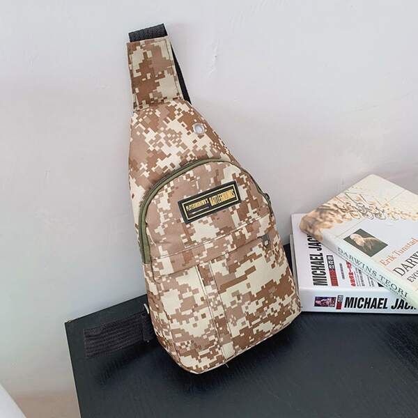 

Men Camo Pattern Sling Bag, Multicolor