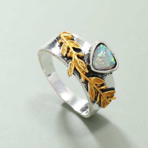 

Leaf Detail Ring, Antique silver