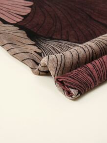 Ginkgo Leaf Print Scarf Boho Scarf For Outdoor And Traveling For All Seasons Winter Fall - Multicolor - View 3