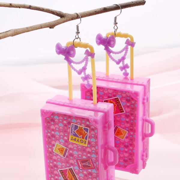 

Suitcase Design Drop Earrings, Multicolor
